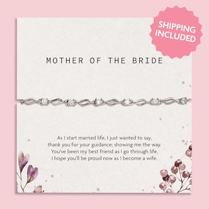 Mother of the Bride Bracelet Gift | Parents of the Bride Gift | minimalist wedding jewellery gifts for her
