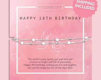 Birthday 18th Bracelet | 18th birthday card granddaughter | 18th birthday gift girl | 18th birthday gifts for girls |