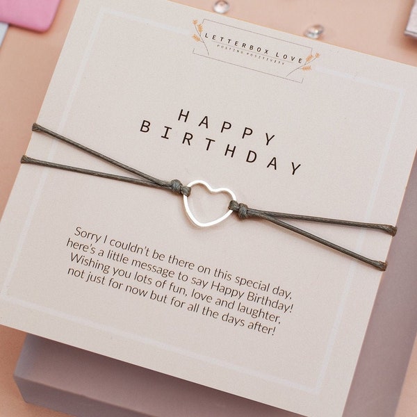 Happy Birthday Bracelet | Sorry I couldn't be there Birthday gift | Birthday gift for her | Friendship Bracelet String | Birthday Jewellery