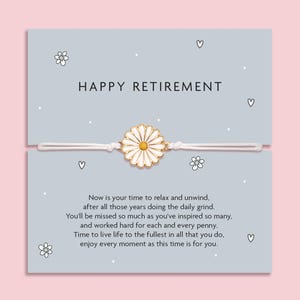 Bracelet marguerite Bonne retraite | Cadeaux de retraite pour femmes | Cadeaux de retraite pour collègues | Cadeau bijoux pour retraité | Un nouveau départ