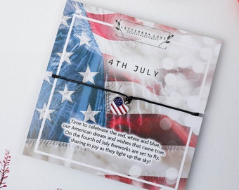 July Fourth Bracelet | American Independence Day Gift | American Flag Heart Bracelet | American Heart Jewelery