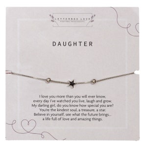 Daughter Bracelet | Daughter Star Jewellery  | Daughter Bracelet | Silver Bracelet Keepsake Daughter Jewellery for Birthday