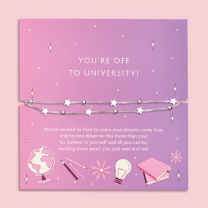 You're Off to University Bracelet | Going to University Gift For Her | You Got In Gift Ideas | Student Gift | University Keepsake