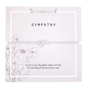 Bracelet de sympathie | Cadeau de sympathie pour elle | Cadeau de condoléances | Avec sympathie | Jeton de sympathie sincère souvenir boîte aux lettres amour