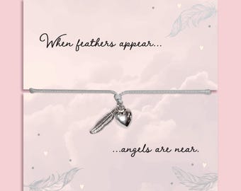 When Feathers Appear Bracelet | Memorial Gift |  Bereavement Gift |  Sympathy Gift | Remembrance Jewellery | Loss of Loved One Gift