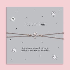 Tienes este regalo para ella / Tienes esta pulsera de trébol de cuatro hojas / Regalo de buena suerte para los exámenes / Pulsera de buena suerte / Regalo de pulsera empoderadora