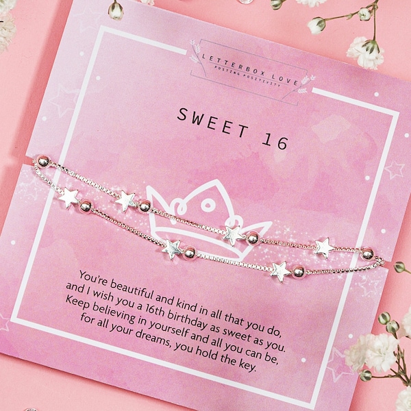 Sweet 16 Birthday Gift For Her | Sweet 16 Keepsake Girl | 16th Birthday Bracelet | Daughters 16th Birthday Gift for teenage girls gift