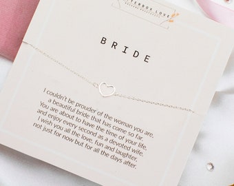 Bride Keepsake Gift | Gift for bride on morning of the wedding | Bridal Jewellery | Bride Bracelet | Letterbox Love