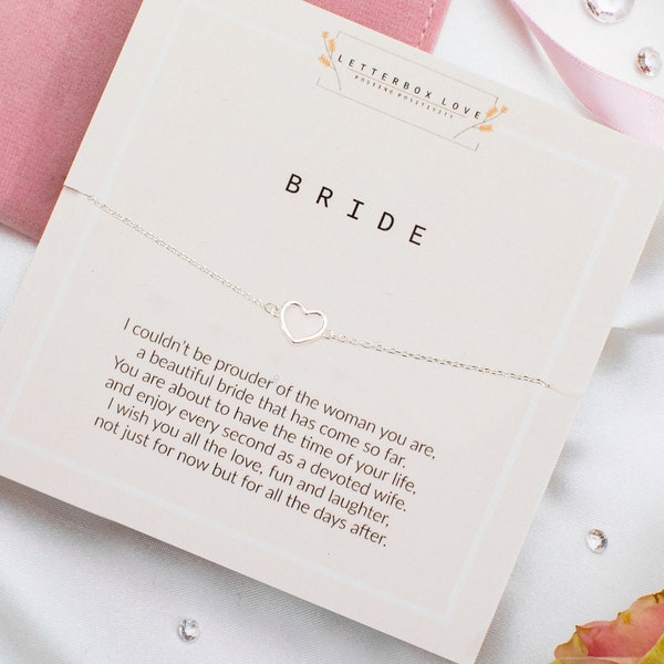 Bride Keepsake Gift | Gift for bride on morning of the wedding | Bridal Jewellery | Bride Bracelet | Letterbox Love