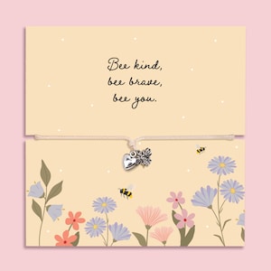 Bee Kind Bee Brave Bee You Bracelet | Bee Charm Bracelet Gift | Encouragement Gift for Friend Daughter | Bee Jewellery