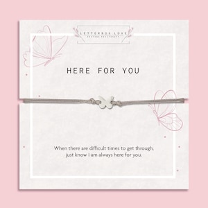 Cadeau bracelet ici pour vous | Vous pensez papillon | Je t'ai eu | cadeaux bijoux minimalistes pour elle | Chaîne de bracelet de l'amitié