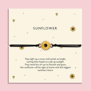 Sunflower Bracelet Gift | Sunflower Jewellery | Pick Me Up Gift For Her |  Positivity & Sunshine Jewellery