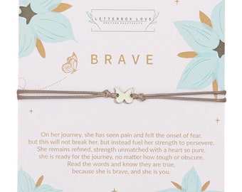 Brave Bracelet Gift | Get well soon Gift | You Can Do It Gift | Supportive Friendship Bracelet | Empowering Gift For Her | Bravery Gift