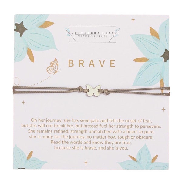 Brave Bracelet Gift | Get well soon Gift | You Can Do It Gift | Supportive Friendship Bracelet | Empowering Gift For Her | Bravery Gift