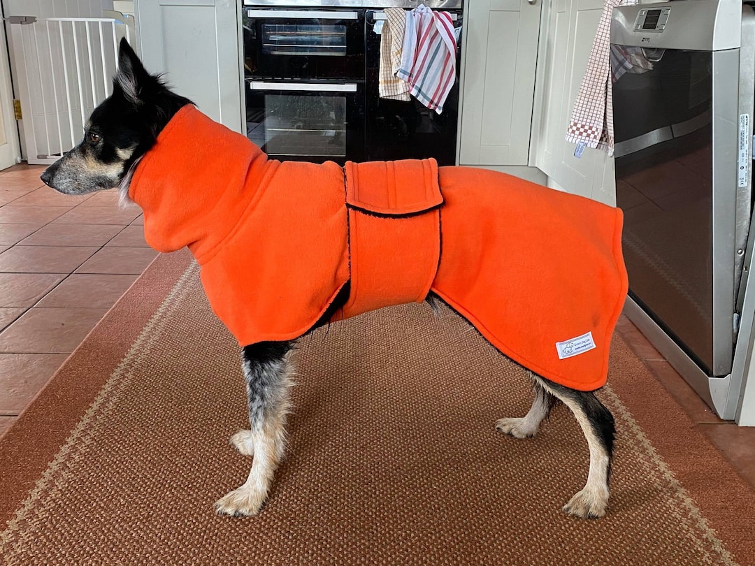 Dog Drying Coat Absorbent Cotton Towelling & Antipile Fleece Outer