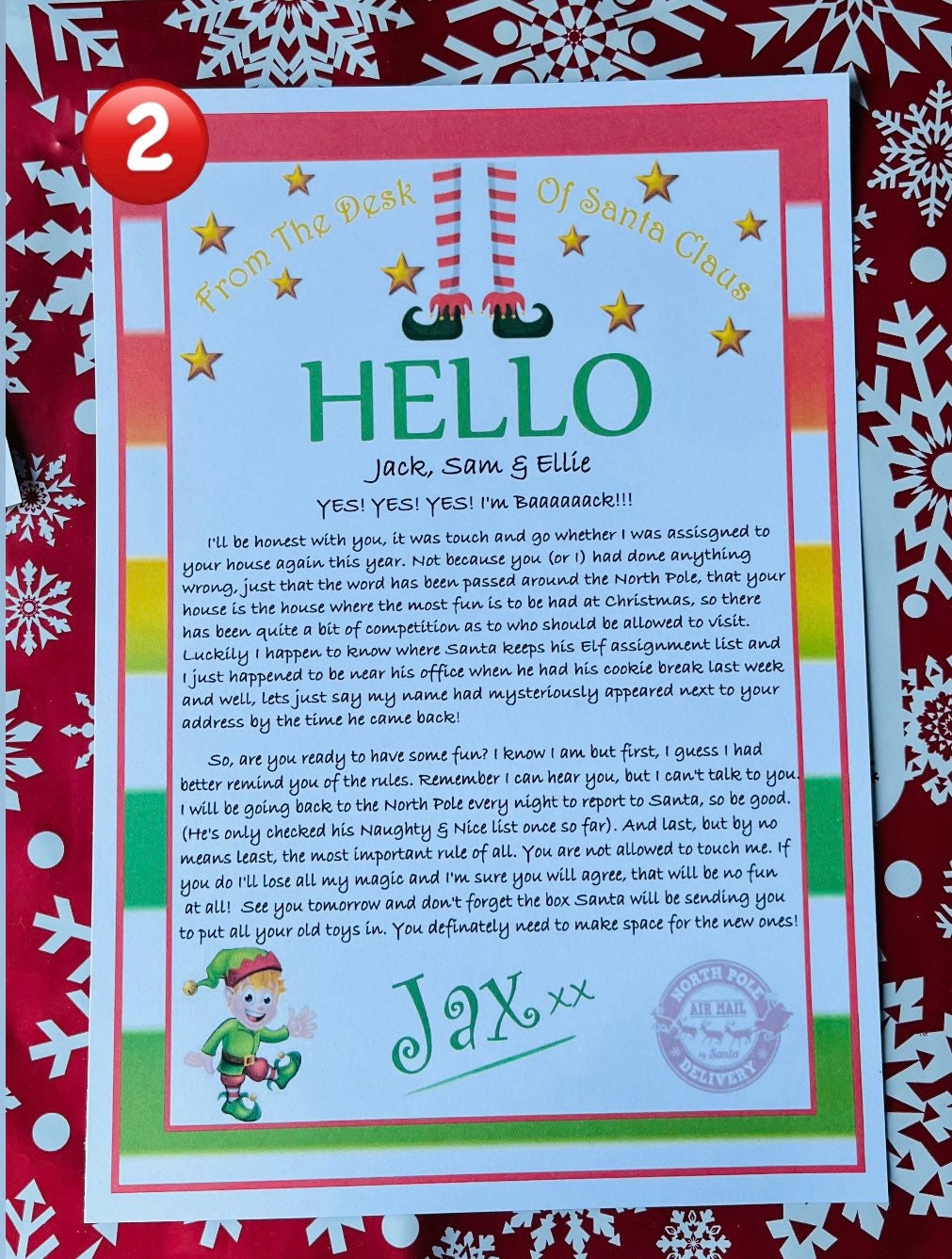 Cartas de hola y adiós de elfo - Etsy México