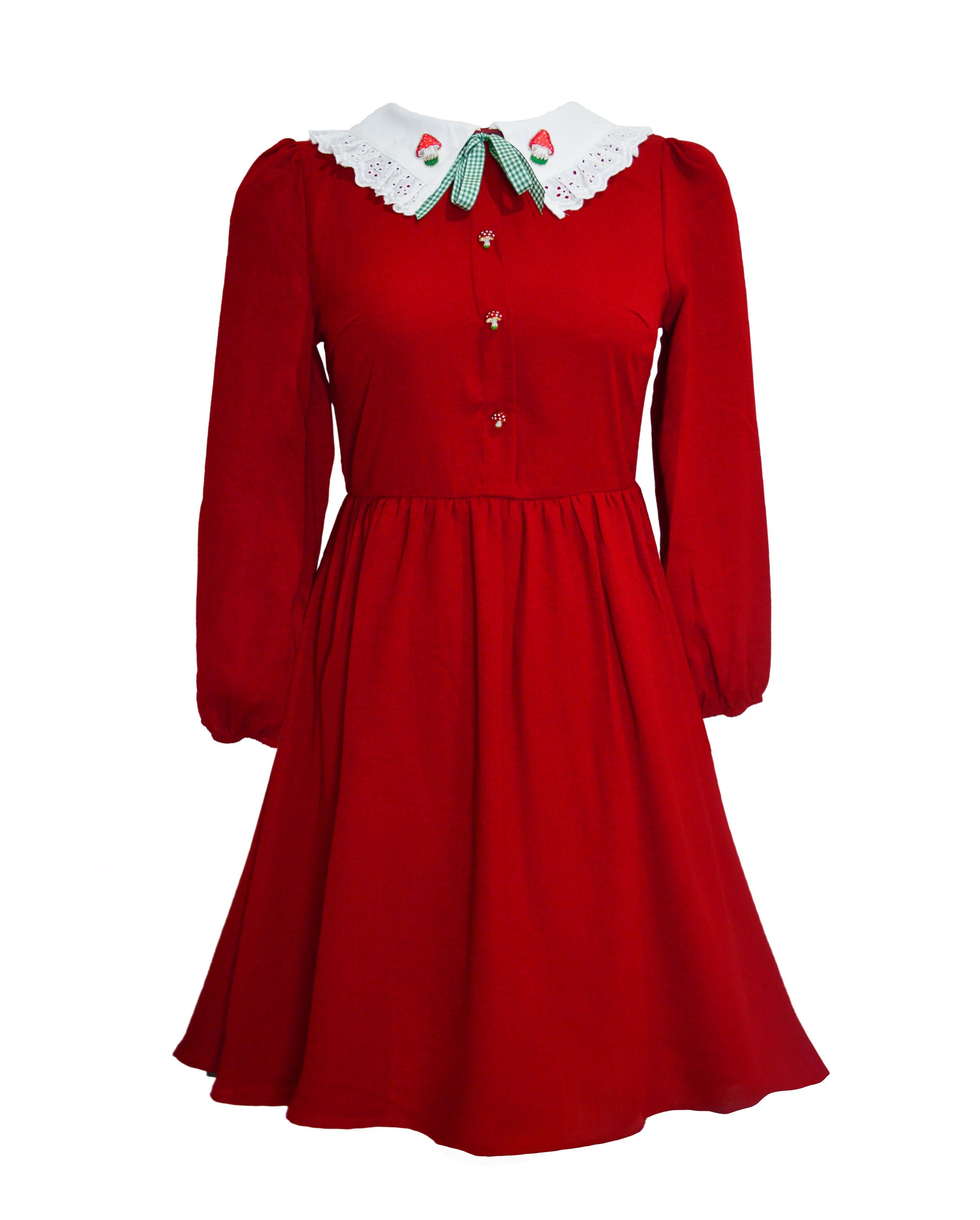 Amanita Mushroom Cottagecore Dress Red ...