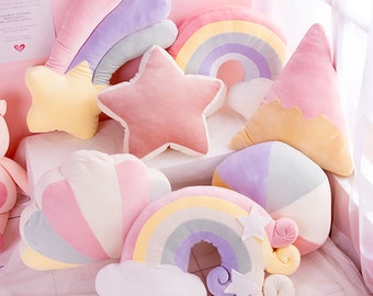 Cute｜giant plush｜rainbow｜meteor｜shell｜Crown｜Lumbar pillow｜Stuffed Animals & Plushies｜gift｜Car decoration｜decor for bedroom｜Toy Plush｜Ins