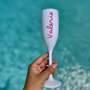 Personalized Name Champagne Flute Inspired Fitness Love Party Favor Bridal Party Gifts Bachelorette Trip Gift Ideas