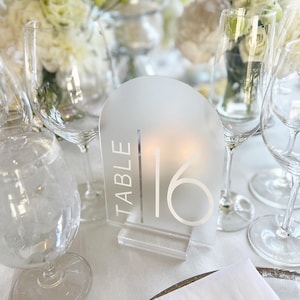 Frosted Acrylic Table Number for Weddings and Celebrations Custom Party Decor