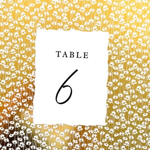 Personalized Deckled Edge Paper Table Number for Wedding Party Handmade ...