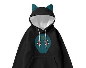 Alien Cat Ear Hoodie, Sci-Fi Space Fashion, Harajuku Clothing