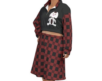 Plus Size Punk Set, Shibuya Style, Harajuku Fashion, Bunny Outfit, Skirt and Top Set, J Fashion Gift, Genderless Fashion,