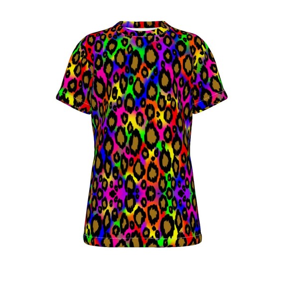 Rainbow Leopard Shirt Animal Print 