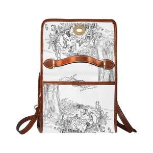 Picnic In The Woods, Winnie the Pooh Bag, A A Milne Gift, Book Satchel, Waterproof Handbag, Vegan Purse, Academia Clothing