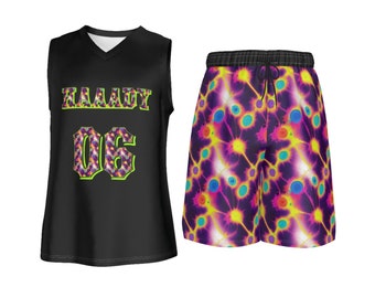 Haaady Gyaru Set, 90s Basketball Set, Athleisure Outfit, Neon Sports Wear, Hip Hop Outfit, Haady Gyaru-o, Neon Rave Set, Fitness Gift