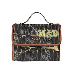 Cheshire Cat-tas, Alice's Adventures-tas, Lewis Carroll, Librariancore-kleding, klassieke boekcadeaus, cadeau voor boekenliefhebber, veganistische portemonnee
