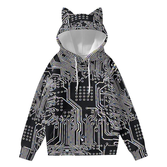 Cyberpunk Hoodie With Ears, Sci Fi Gifts, Space Fashion, Tech Flex Hoodie,  Uchuu Kei, Cybergoth Clothing - Etsy Singapore