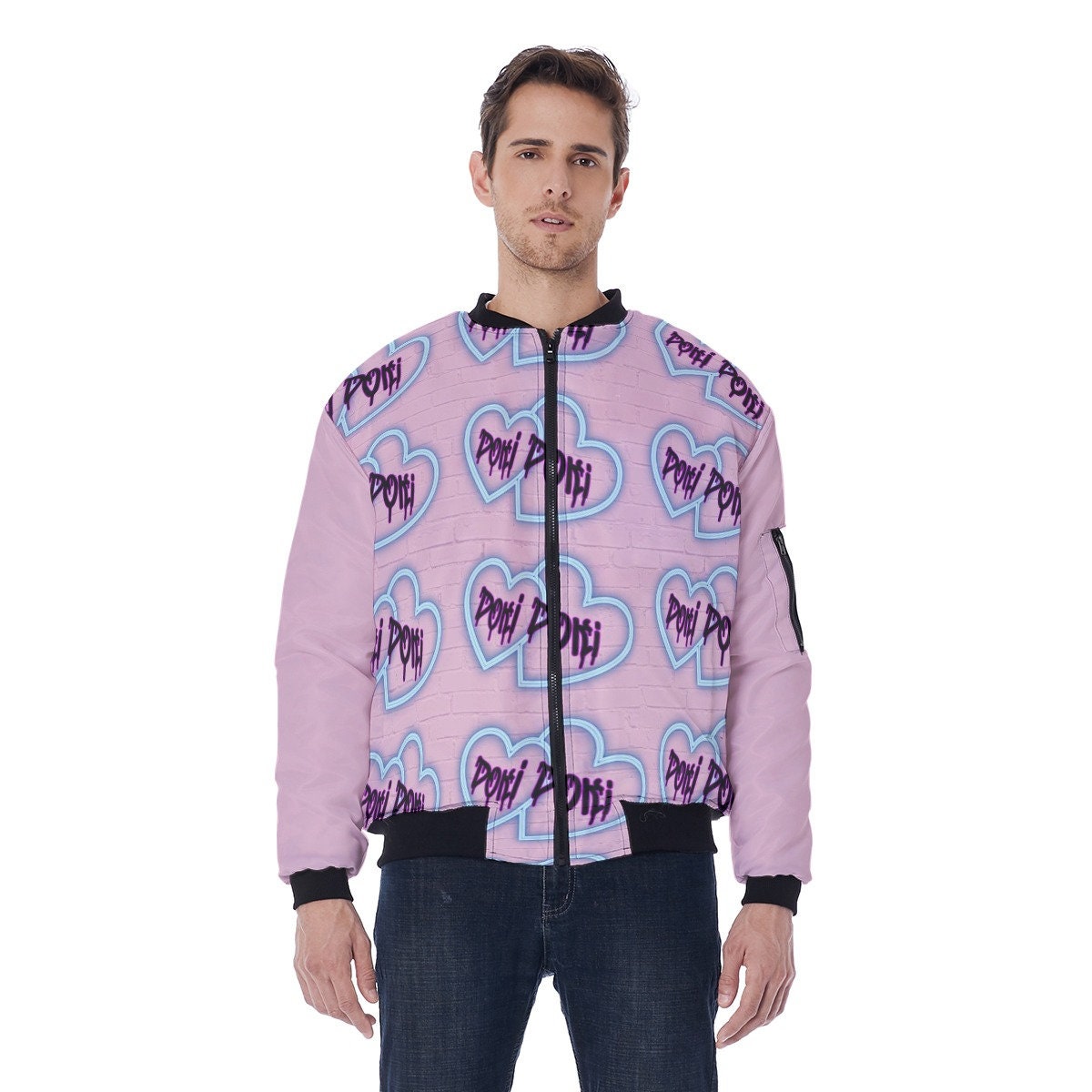Pink Sakura Bomber Jacket Unisex Floral Top Cherry Blossoms