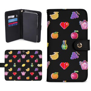 Glitch Handy Flip Hülle, Universal Handyhülle, Retro Pixel Game Art, Alternatives Geschenk für Gamer, Glitchcore Accessoire, Retro Game Geschenk