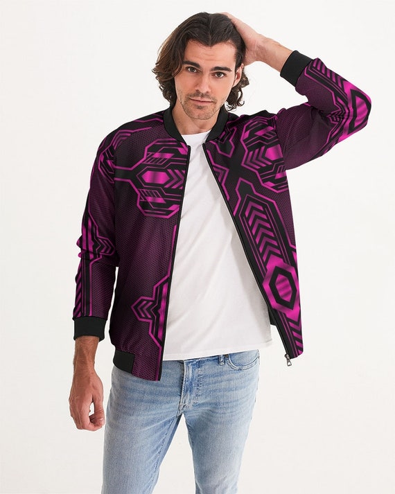 Pink and best sale black bomber jacket
