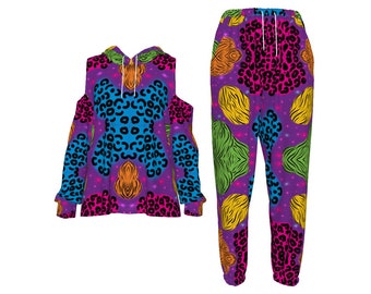 Animal Print Outfit, Athleisure Set, Workout Set, Kidcore Kleidung, Clowncore Kleidung, Uchuu Kei, Haaady Gyaru, Gyaruo Style
