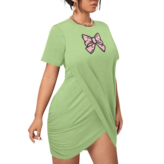 Strawberry Bow Faux Knit Dress Gyaru 