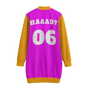 Long Varsity Jacket, Haaady Gyaru Coat, Plus Size Kawaii, Harajuku Fashion, Gyaru-o Style, Decora Kei Fashion, Neon Rave Jacket