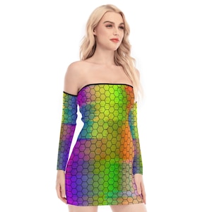Rainbow Rave Set, Lace Up Corset Dress, Plus Size Dress, Party Outfit, 21st Birthday Outfit, Cybergoth Dress, Rainbow Gifts, Haaady Gyaru