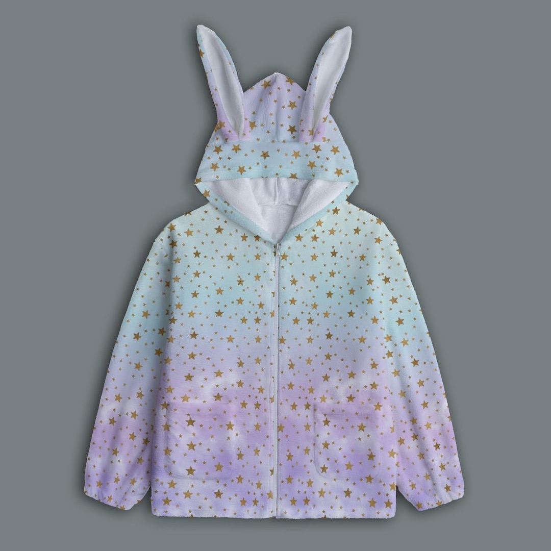 Purple cute bunny hoodie sweater dress SD01052 main image 0