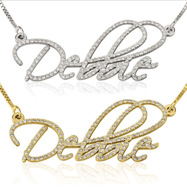 Real iced out name necklace Clearance