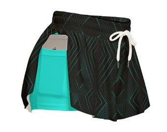 Cyberpunk Skort, Sport Culottes with Pocket, Sci-Fi Rave Fashion