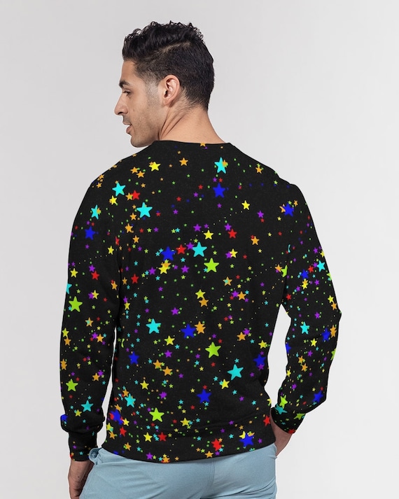 Rainbow Star Jumper French Terry Sweatshirt Cyber Y2K Streetwear Cybergoth Clothes Futuristic Clothing Sci Fi Gifts Starry Sweater Etsy UK
