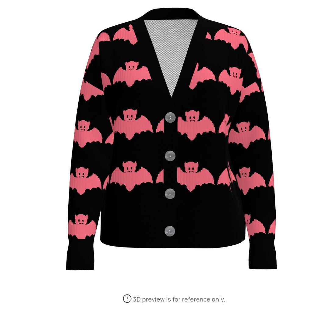 Pink Bat Cardigan, Cashmere Drop Shoulder Cardigan, Luxury Gift ...