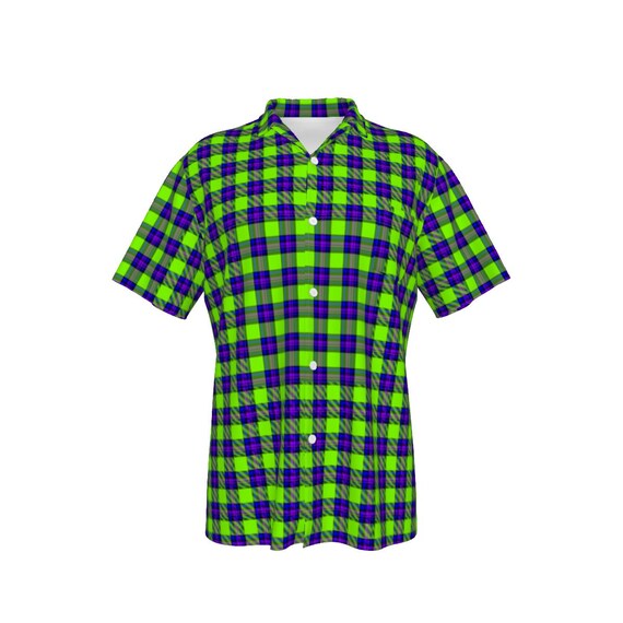 Neon Hawaiian Shirt Tartan Shirt Plus 