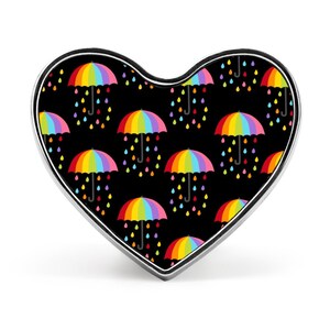 Rainbow Rain Badge, Kidcore Pin Badge, Harajuku Fashion, J Fashion Gift, Gender Neutral Gift, Stocking Stuffer