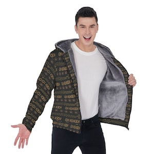 Afro Cyberpunk Sherpa Fleece Hoodie, Plus Size Androgynous Coat