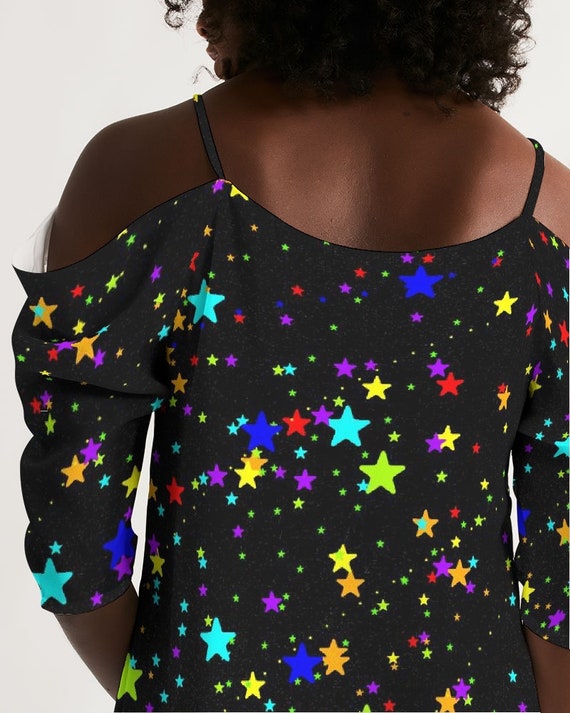 Chiffon Star Dress, Open Shoulder Dress, Starry Night Dress, Chiffon Mini Dress, Futuristic Fashion, Celestial Dress, Cyber Y2K Clothing - Etsy Chiffon Star Dress, Open Shoulder Dress, Starry Night Dress, Chiffon Mini Dress, Futuristic Fashion, Celestial Dress, Cyber Y2K Clothing - Etsy