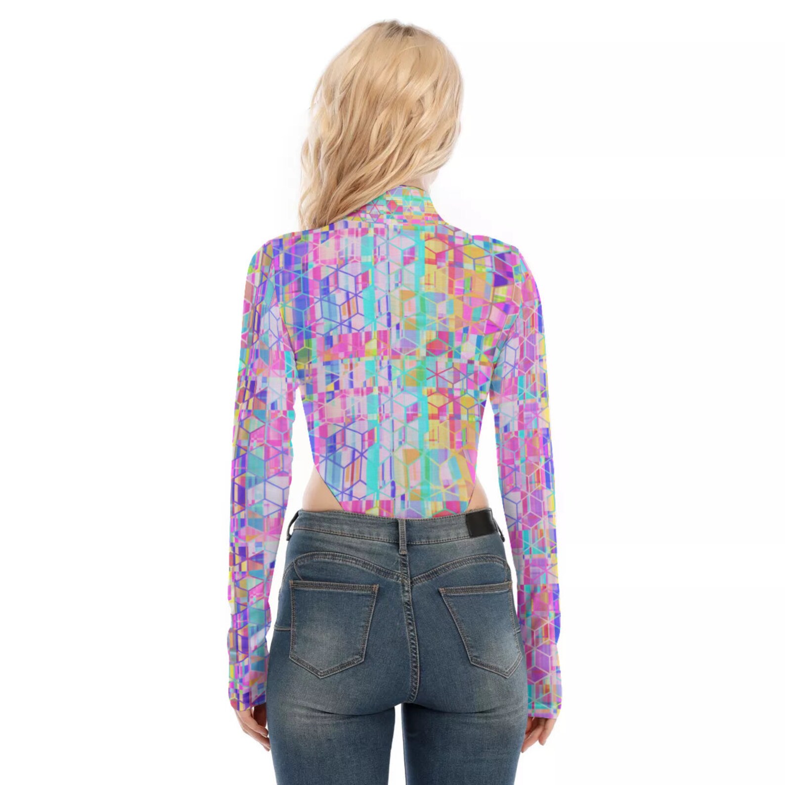 Rainbow Bodysuit High Cut Bodysuit Y2K Fashion Cyberpunk Etsy