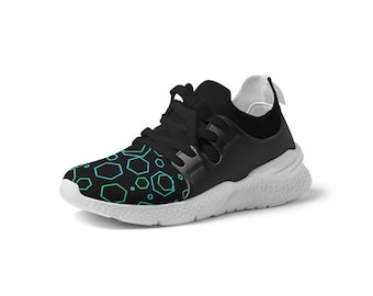 Techwear Sneakers, Futuristic Shoes, Cyber Gift, Vegan Sneakers, Two Tone Sneakers, Flyknit, Black Trainers, Tech Gift, Nerd Gift,